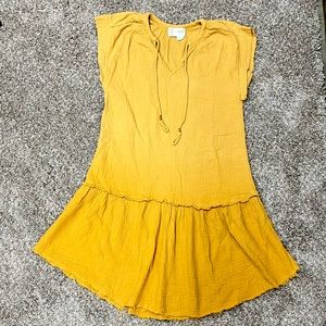 Anthropologie Saturday Sunday Mustard Yellow Mini Dress‎ women’s size small